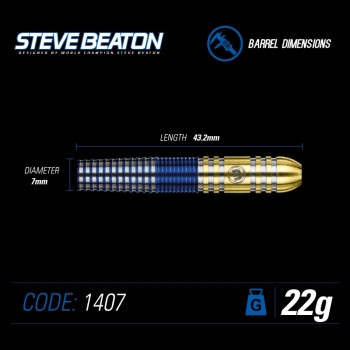 Steve Beaton Steeldart 90% Tungsten 22 Gramm Gold Blau