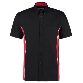 Darthemd TEAM SHIRT Kustom Kit Dart Shirt KK185 Schwarz/Rot Größe XL
