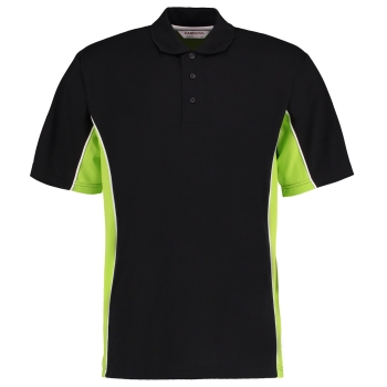 Dartshirt Polo Shirt Kustom Kit KK475 Black Lime Size S
