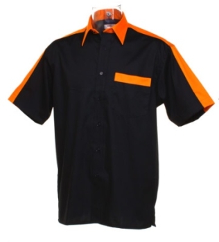 Darthemd TEAM SHIRT Kustom Kit Dart Shirt KK175 Größe XXL Schwarz Orange