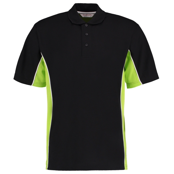 Dartshirt  Polo Shirt Kustom Kit KK475 Schwarz Grün Größe S
