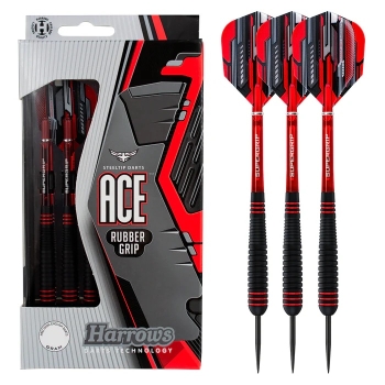 ACE Schwarz gummiert Steeldarts 26g