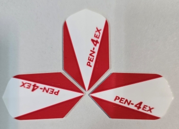 Pen-4ex Flights Rot/Weiß Schmal Nr.14
