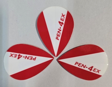 Pen-4ex Flights Rot/Weiß Pear Nr.18