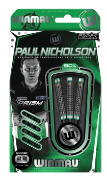 Paul Nicholson  Onyx Hex-Grip 90% Tungsten Steel Dart Winmau 22 Gramm Schwarz