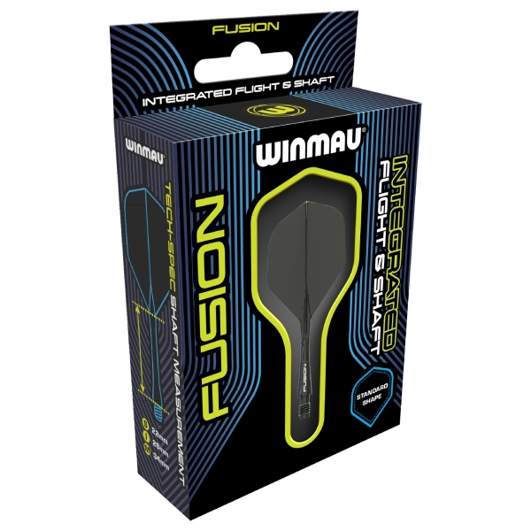 Winmau Fusion Integrated Flight & Shaft Black Medium