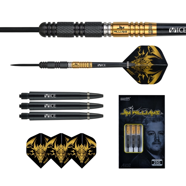 Jim Williams Signature Schwarz-Gold 90% 23 Gramm Steeldart