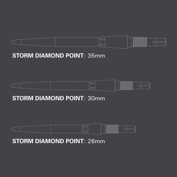 Target Swiss Stahlspitzen Storm Diamond Schwarz 35mm