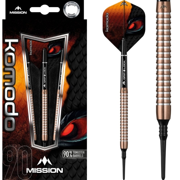 Mission Komodo RX Soft Tip gerade M3 Shark Grip 90% Rose Gold 21g ST