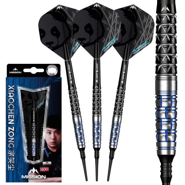 Mission Xiaochen Zong Softdart 95% Schwarz/Blau PVD Coating 22 Gramm Pandaman