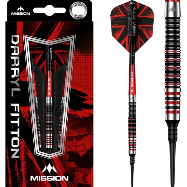Mission Darryl Fitton 95% Softdarts Electro Black/Red 18g