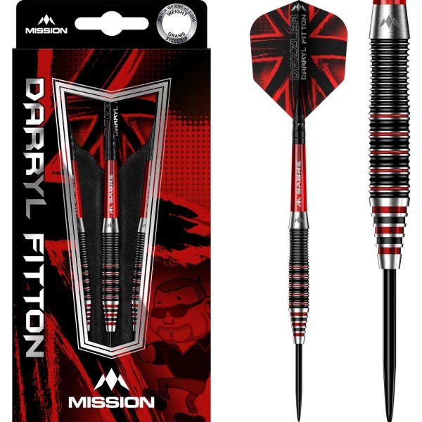 Mission Darryl Fitton 95% Steeldarts Electro Black/Red 22g
