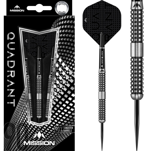 Mission Quadrant Steel Tip 90% Black Titanium M4 21g